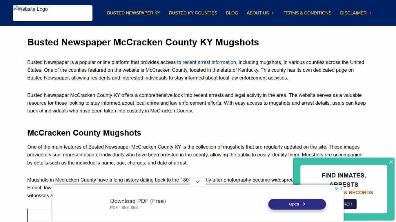 Busted Newspaper McCracken County KY Mugshots